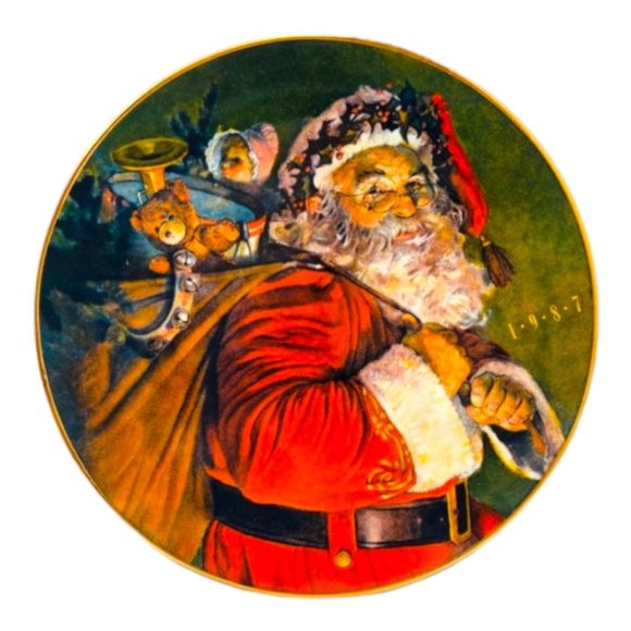 Avon 1987 Christmas Plate "The Magic That Santa Brings" KInd and Jolly Santa - Picture 6 of 11